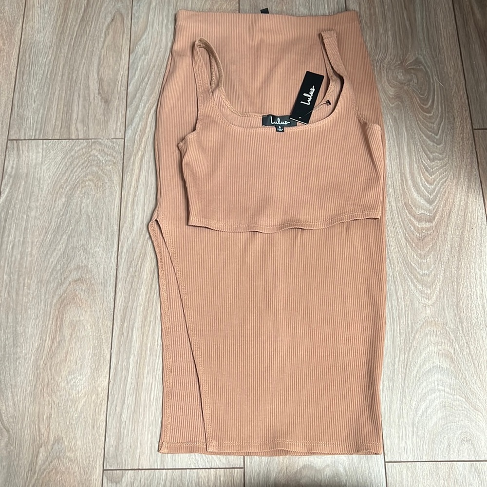 Lulu's Tan Pencil Skirt